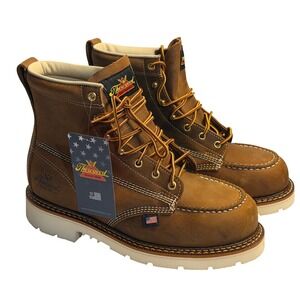 Thorogood American Heritage 804-4375 Brown Moc Steel Toe Boot Men Size 8 NWT USA
